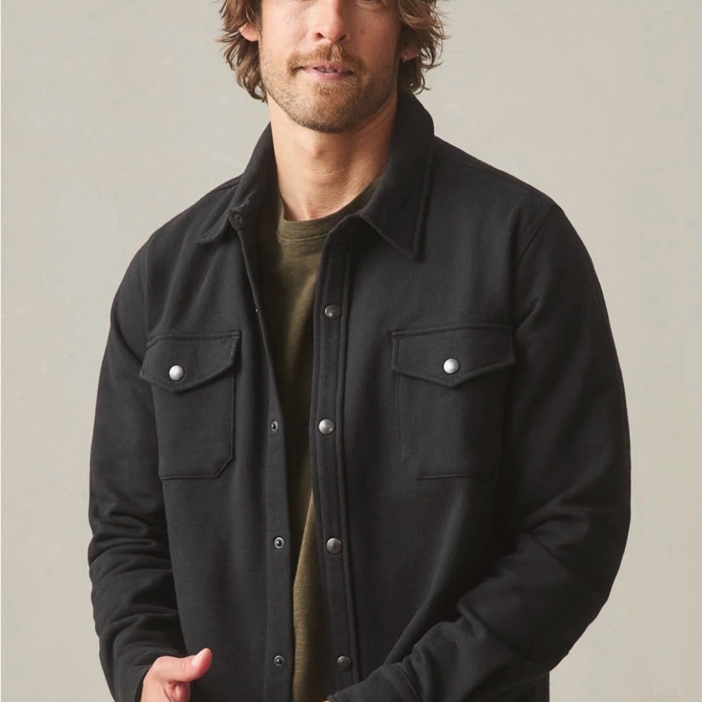 American Giant Men's {$198} NWOT Black Shirt Jacket/Fleece.